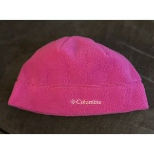Columbia Pink Stretch Fleece Beanie Skull Hat Cap Girls Youth L/XL